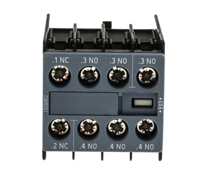 Siemens Auxiliary Contact, 4 Contact, 1NC + 3NO, Snap-On, Sirius Innovation 3RH2