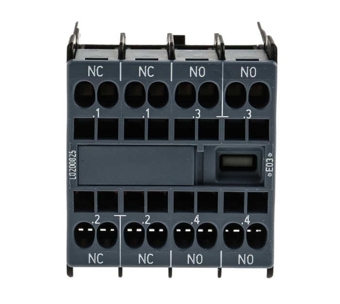 Yardımcı Kontak Cage Clamp Bağlantılı, 2NO/2NC, 6 A ac, 10 A dc, 250 V dc, 690 V ac, Geçirerek Takma