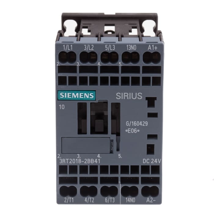 Siemens SIRIUS Size S00, 3RT2 Contactor, 24 V dc Coil, 3-Pole, 16 A, 7.5 kW, 3NO, 400 V ac