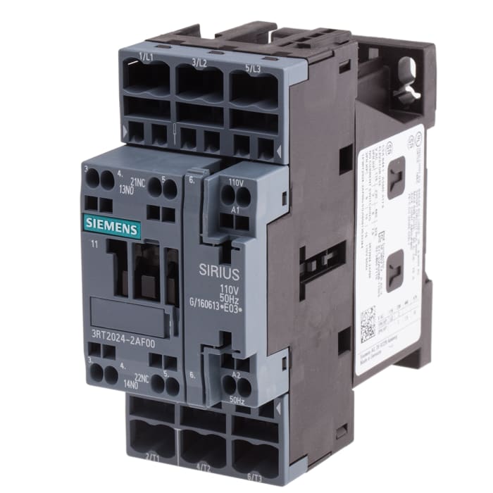3RT2024-2AF00 Siemens | Siemens 3RT2 Contactor, 110 V ac Coil, 3-Pole ...