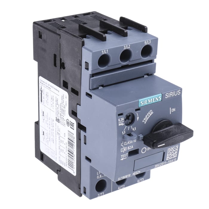 Disjoncteur moteur Siemens SIRIUS 3RV 3RV2 4,5 → 6,3 A.