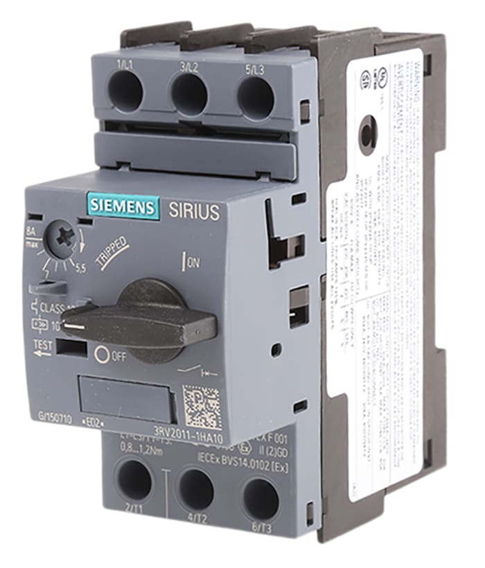 Siemens 5.5 → 8 A SIRIUS 3RV Motor Protection Circuit Breaker, 690 V