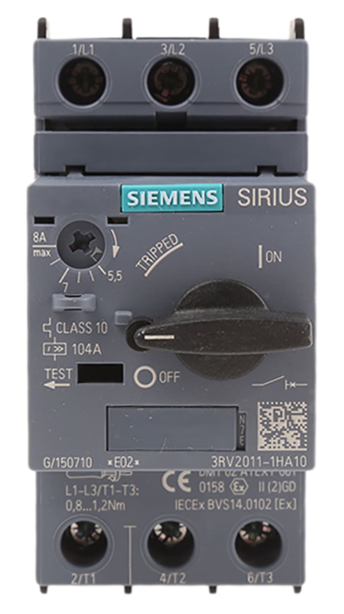 Siemens 3RV2011-1HA10 Interruttore Automatico Motore – Taglia S00, Nuovo!