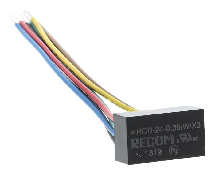 Driver LED corriente constante Recom RCD-24 de salidas, IN: 4,5 → 36 V dc, OUT: 2 → 35V dc, 350mA,