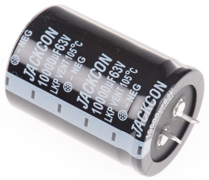 Condensador electrolítico RS PRO, 10000μF, ±20%, 63V dc, de encaje a presión, 35 (Dia.) x 50mm, paso 10mm