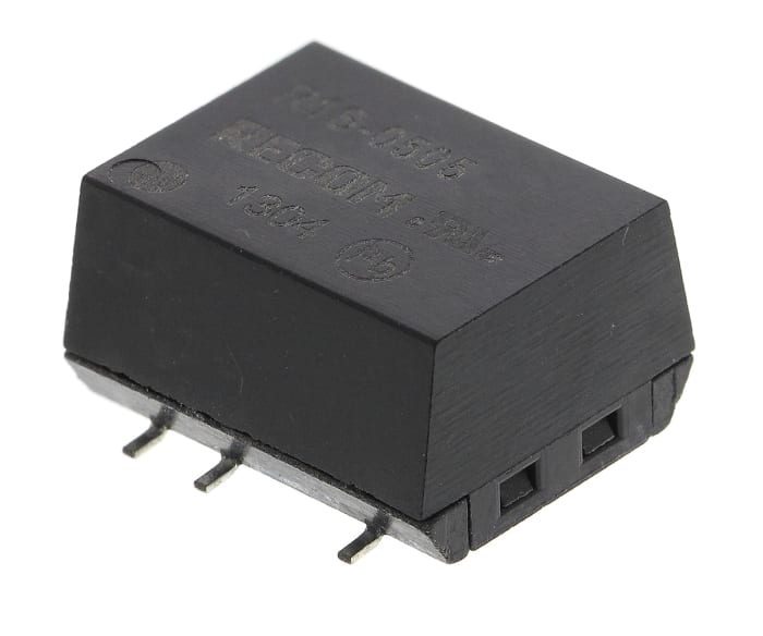 Recom R1S DC-DC Converter, 5V dc/ 200mA Output, 4.5 → 5.5 V dc Input, 1W, Surface Mount, +100°C Max Temp -40°C