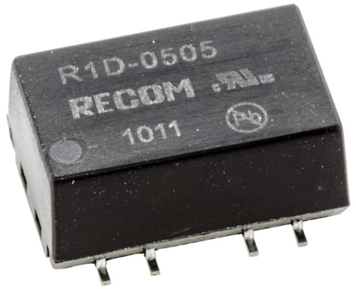 Recom Isolated DC-DC Converter, ±5V dc/ ±100mA Output, 4.5 → 5.5 V dc Input, 1W, Surface Mount, +100°C Max Temp
