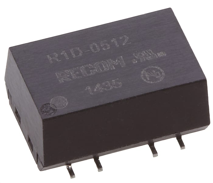 Recom R1D DC-DC Converter, ±12V dc/ ±42mA Output, 4.5 → 5.5 V dc Input, 1W, Surface Mount, +100°C Max Temp -40°C