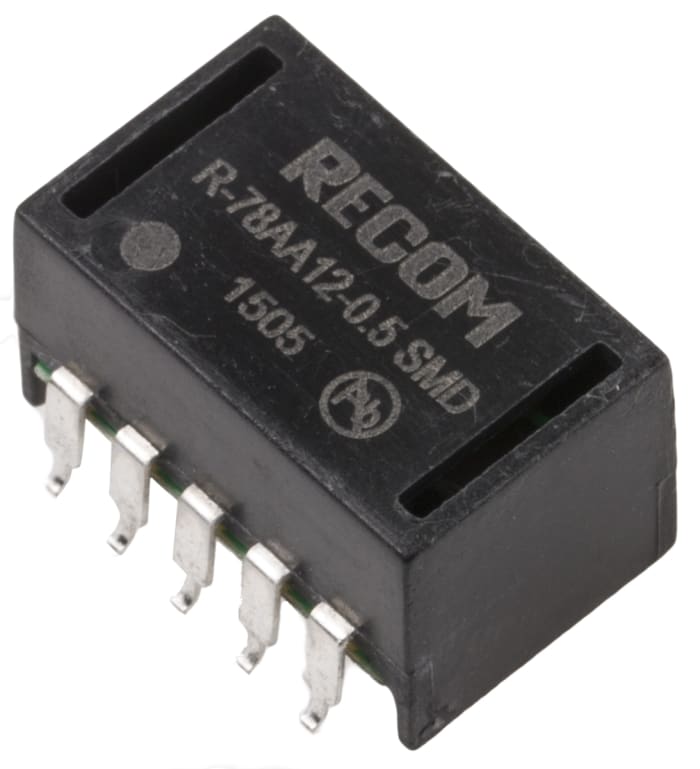 Recom Switching Regulator, Surface Mount, 12V dc Output Voltage, 15 → 32V dc Input Voltage, 500mA Output