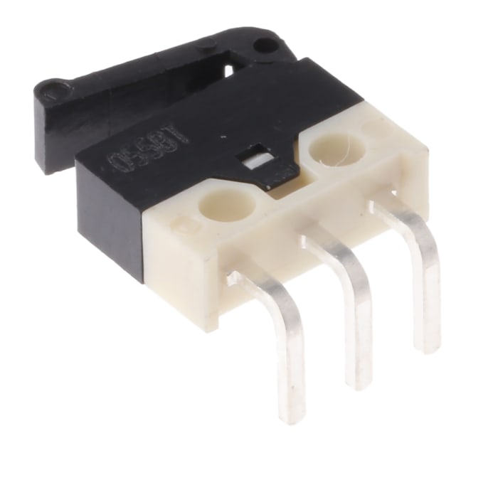 ZF Lever Subminiature Micro Switch, Right Angle PCB Terminal, 500 mA @ 30 V dc, SPDT