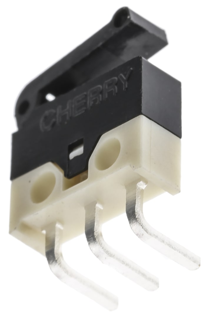 ZF Lever Subminiature Micro Switch, Left Angle PCB Terminal, 500 mA @ 30 V dc, SPDT