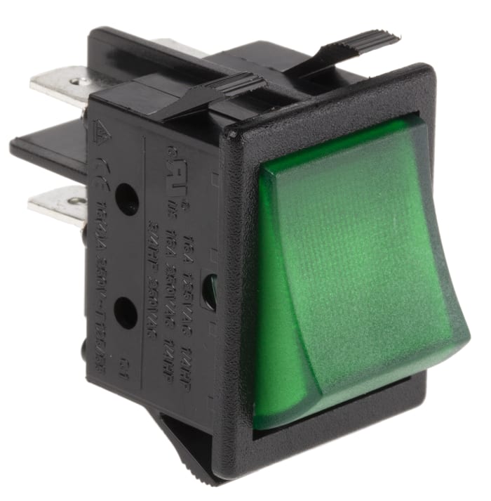 ZF Illuminated DPST, On-Off Rocker Switch Panel Mount