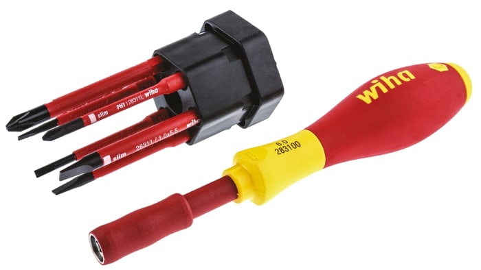 Wiha Phillips, Slotted Screwdriver Bit, PH1, PH2, SL2.5, SL3, SL4, SL5.5 Tip