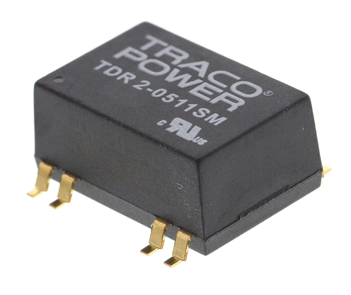 TRACOPOWER TDR 2SM DC-DC Converter, 5V dc/ 400mA Output, 4.5 → 9 V dc Input, 2W, Surface Mount, +85°C Max Temp