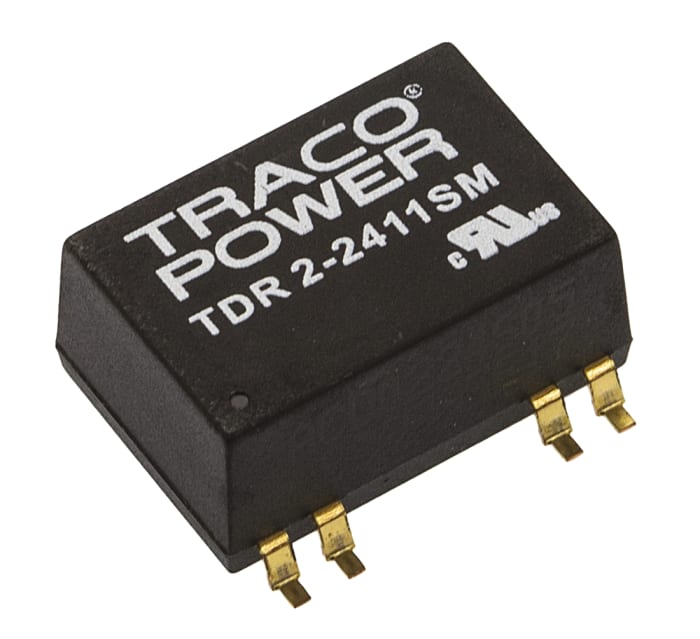 TRACOPOWER TDR 2SM DC-DC Converter, 5V dc/ 400mA Output, 18 → 36 V dc Input, 2W, Surface Mount, +85°C Max Temp