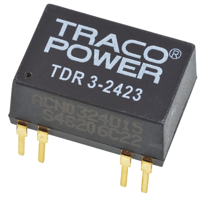 TRACOPOWER TDR 3 DC-DC Converter, ±15V dc/ ±100mA Output, 18 → 36 V dc Input, 3W, Through Hole, +85°C Max Temp