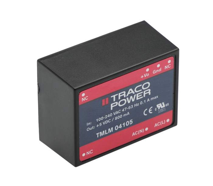 TRACOPOWER Switching Power Supply, TMLM 04105, 5V dc, 800mA, 4W, 1 Output, 90 → 264V ac Input Voltage