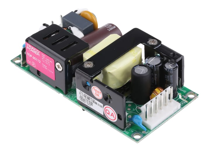 TRACOPOWER Switching Power Supply, TOP 60112, 12V dc, 5A, 60W, 1 Output, 110 → 370 V dc, 90 → 264 V ac