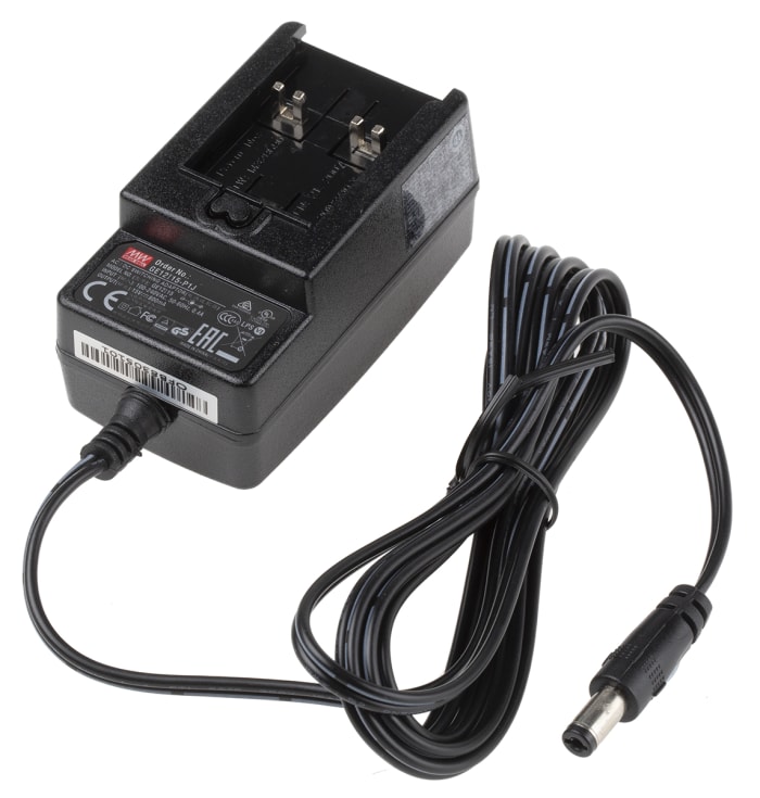 MEAN WELL 12W Plug-In AC/DC Adapter 15V dc Output, 800mA Output
