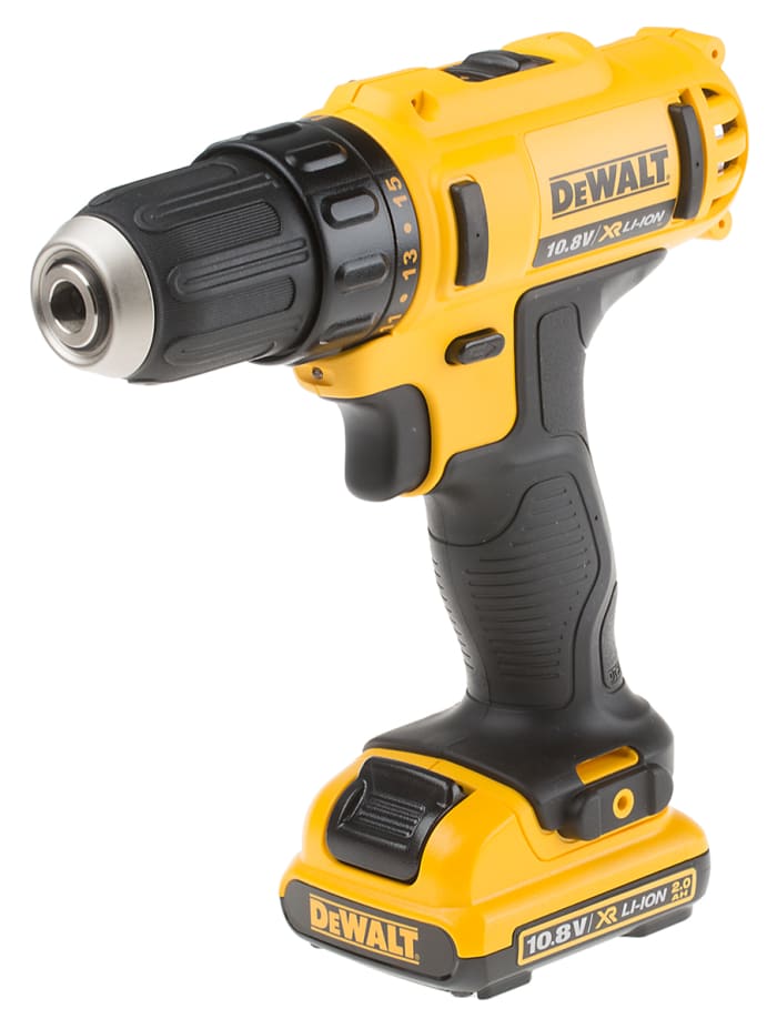 Taladro-atornillador DeWALT a batería Li-Ion de 12V 2Ah 180W, DCD710D2 con 2 baterías, Enchufe UK