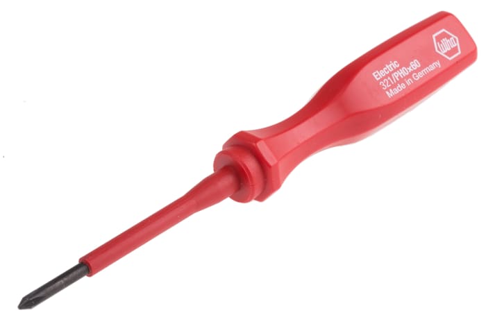 Wiha Phillips  Screwdriver, PH0 Tip, 60 mm Blade, VDE/1000V, 135 mm Overall