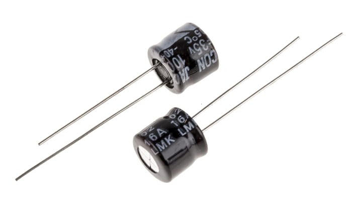 RS PRO | RS PRO 100 μF Capacitor 35V dc, Radial, Through Hole Radial ...