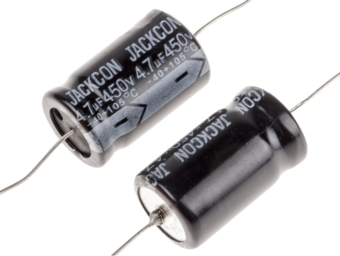 RS PRO 4.7μF Aluminium Electrolytic Capacitor 450V dc, Axial, Through Hole