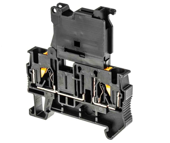 Phoenix Contact 3207908 PT 4-HESILED 60 (5X20) Series Black, 0.2 → 6mm², Single-Level, Push In Termination, Fused