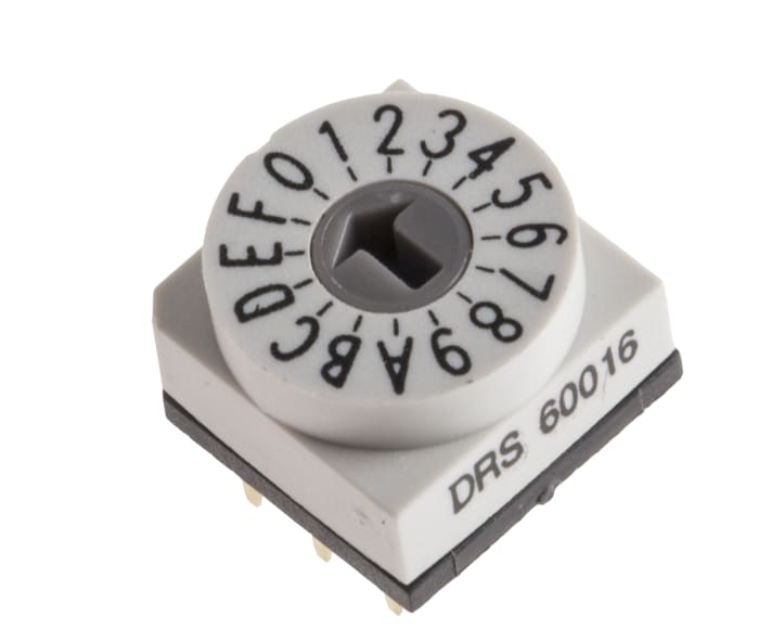 KNITTER-SWITCH 16 Way Through Hole DIP Switch, Rotary Flush Actuator, IP67