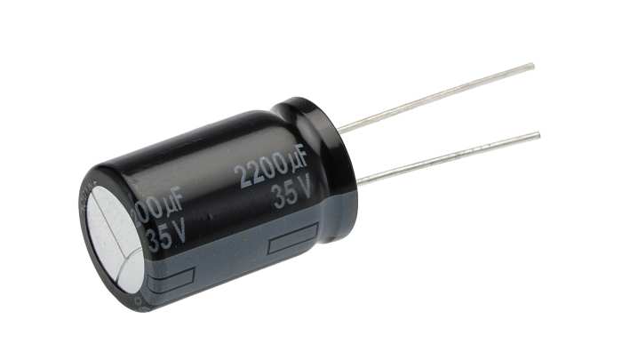 Panasonic 2200μF Aluminium Electrolytic Aluminium Electrolytic Capacitor 35V dc, Radial, Through Hole - EEUFR1V222
