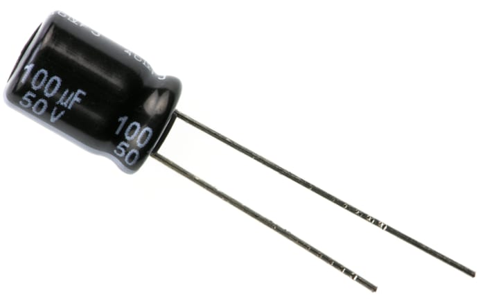 Panasonic 100μF Aluminium Electrolytic Aluminium Electrolytic Capacitor 50V dc, Radial, Through Hole - EEUFR1H101