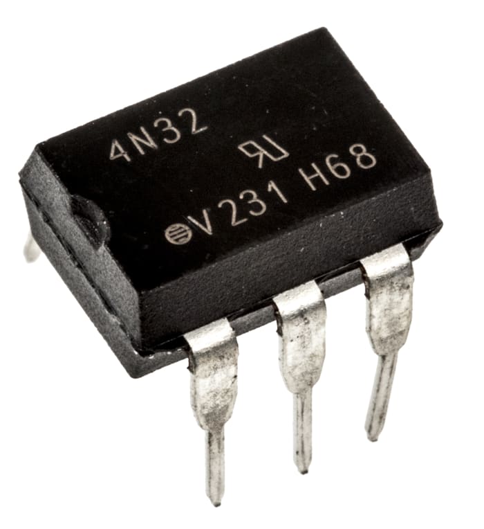Optoacoplador Vishay 4N32 de 1 canal, Vf= 1.5V, Viso= 5300 V ac, IN. DC, OUT. Darlington, mont. pasante, encapsulado
