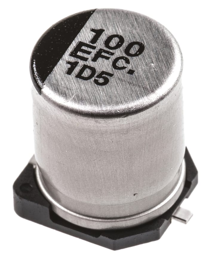 Panasonic 100μF Aluminium Electrolytic Capacitor 25V dc, Surface Mount - EEEFC1E101AP