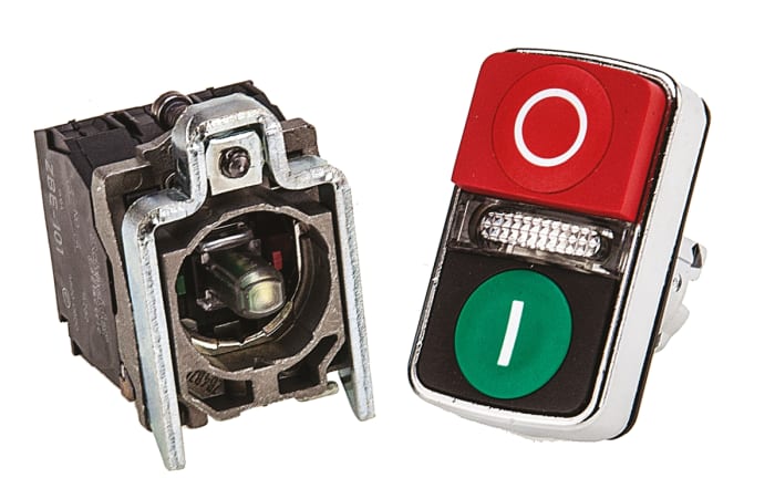Schneider Electric Harmony XB4 Series Illuminated Push Button, Panel Mount, 22mm Cutout, SPDT, IP66, IP69K