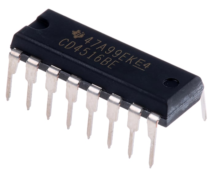 Texas Instruments CD4516BE 4-stage Through Hole Binary Counter, 16-Pin PDIP