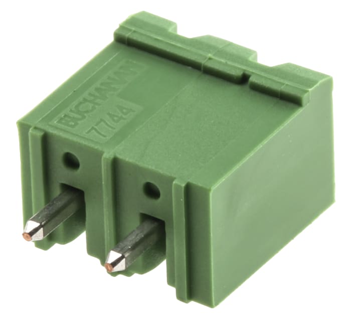 TE Connectivity, 5.08mm Pitch, Buchanan, 2 Way, , Pluggable Terminal Block, Header, Through Hole, Solder Termination,