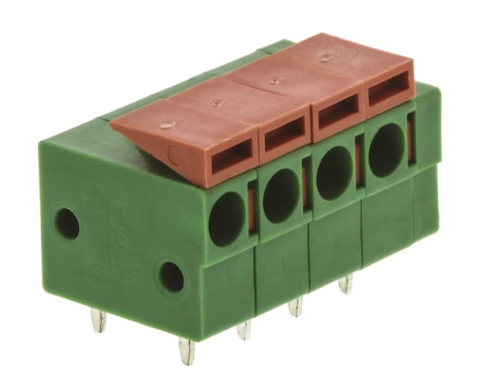 TE Connectivity Buchanan Series PCB Terminal Block, 4-Contact, 5mm Pitch, Through Hole Mount, 1-Row, Screw Termination