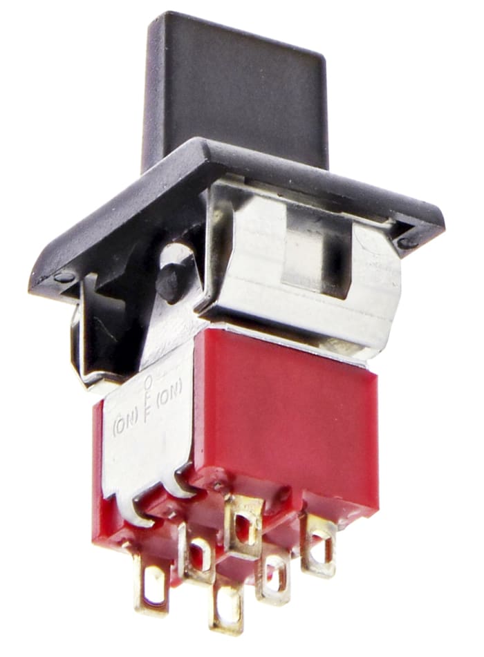 TE Connectivity DPDT, (On)-Off-(On) Rocker Switch Panel Mount