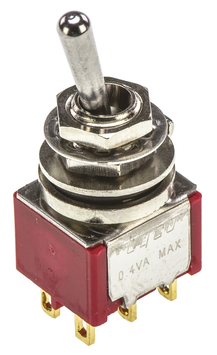 TE Connectivity Toggle Switch, Panel Mount, On-On-(On), DPDT, Solder Terminal