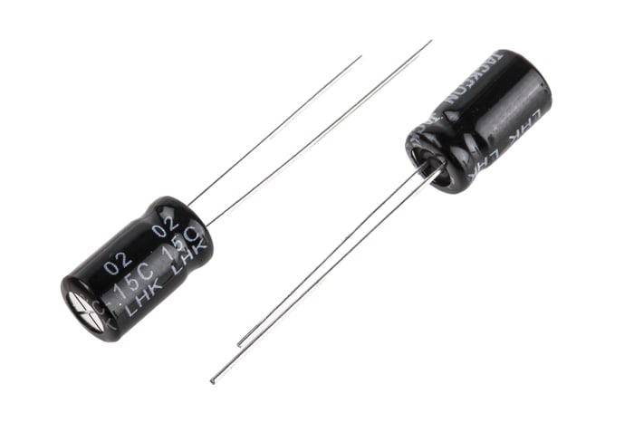 RS PRO 100μF Aluminium Electrolytic Capacitor 25V dc, Radial, Through Hole