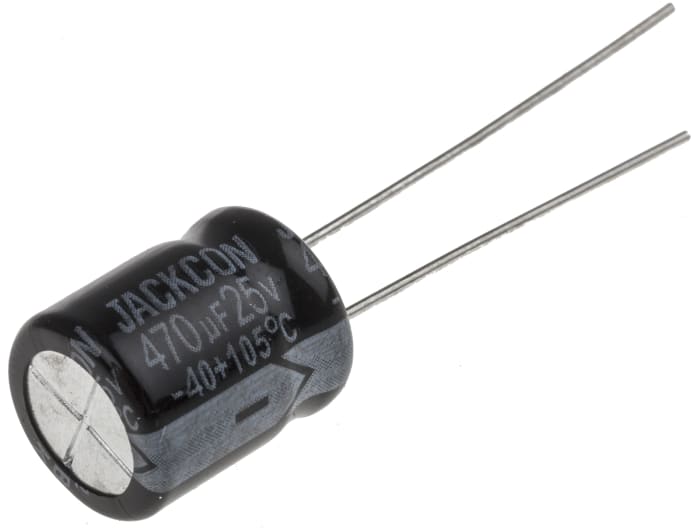 RS PRO 470μF Aluminium Electrolytic Capacitor 25V dc, Radial, Through Hole