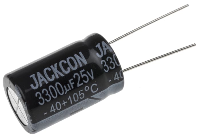 RS PRO 3300μF Aluminium Electrolytic Capacitor 25V dc, Radial, Through Hole
