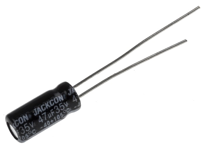 RS PRO 47μF Aluminium Electrolytic Capacitor 35V dc, Radial, Through Hole