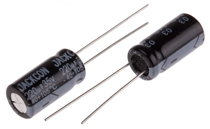 RS PRO 220μF Aluminium Electrolytic Capacitor 35V dc, Radial, Through Hole