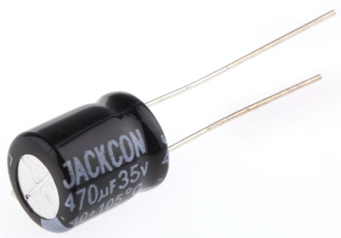 RS PRO 470μF Aluminium Electrolytic Capacitor 35V dc, Radial, Through Hole