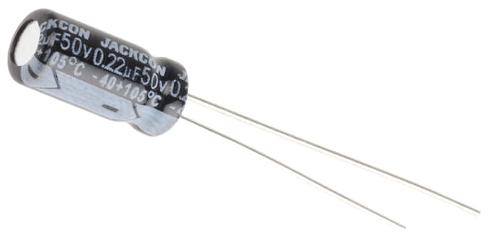 Kondenzátor 220nF ±20% 50V dc, Radiální, Průchozí otvor Hliníkové elektrolytické RS PRO