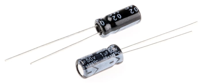 RS PRO 1μF Aluminium Electrolytic Capacitor 50V dc, Radial, Through Hole