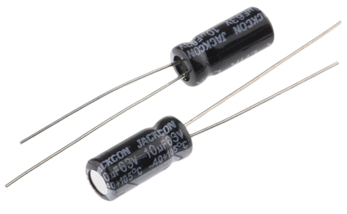 RS PRO 10μF Aluminium Electrolytic Capacitor 63V dc, Radial, Through Hole