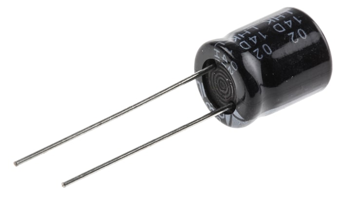 RS PRO 100μF Aluminium Electrolytic Capacitor 63V dc, Radial, Through Hole