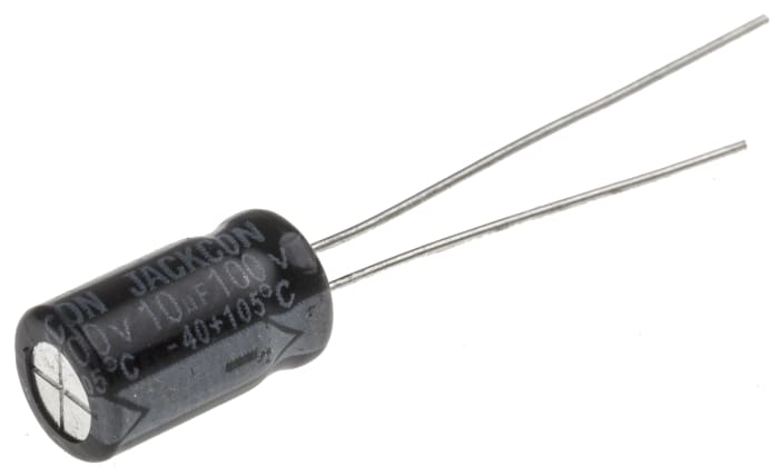RS PRO 10 μF Capacitor 100 V dc, Radial, Through Hole Radial Lead